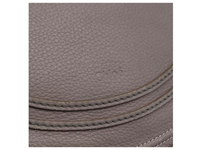 Chloé Borsa a tracolla Chloe Mercy in pelle grigia e oro autentica am12742V Marrone D'oro - vista 23
