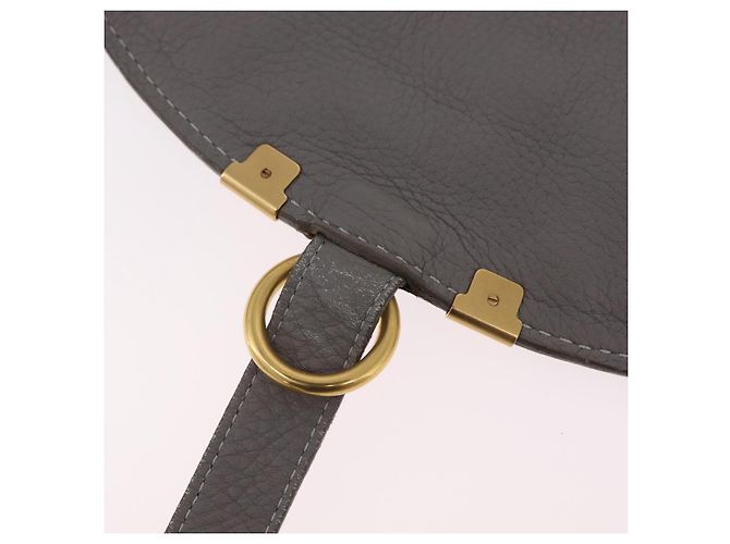 Chloé Borsa a tracolla Chloe Mercy in pelle grigia e oro autentica am12742V Marrone D'oro - vista 24
