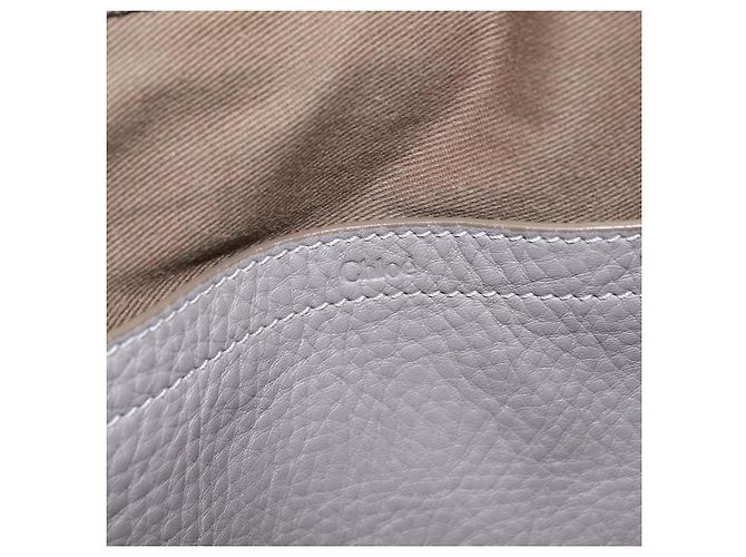 Chloé Borsa a tracolla Chloe Mercy in pelle grigia e oro autentica am12742V Marrone D'oro - vista 25