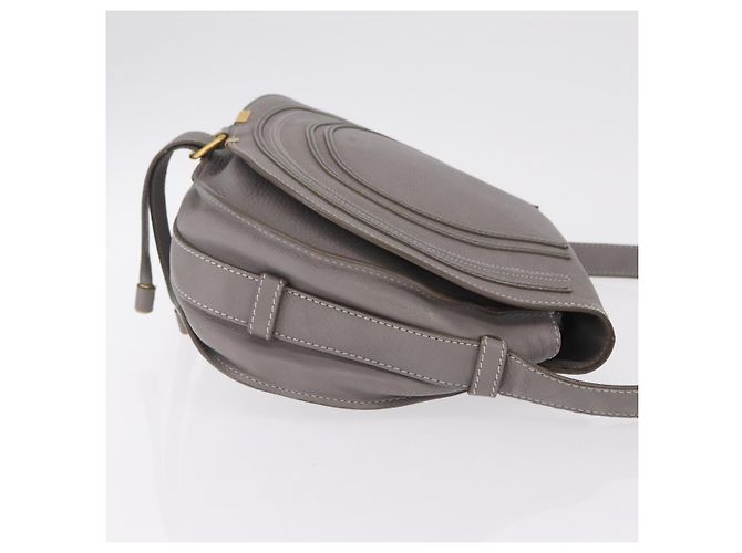 Chloé Borsa a tracolla Chloe Mercy in pelle grigia e oro autentica am12742V Marrone D'oro - vista 4