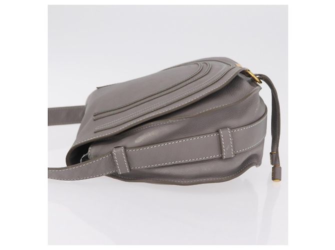 Chloé Borsa a tracolla Chloe Mercy in pelle grigia e oro autentica am12742V Marrone D'oro - vista 5
