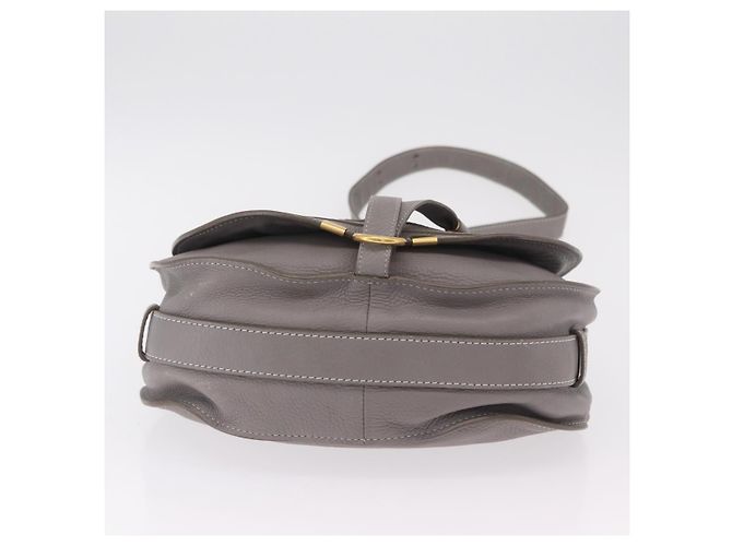 Chloé Borsa a tracolla Chloe Mercy in pelle grigia e oro autentica am12742V Marrone D'oro - vista 7