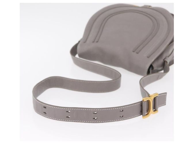 Chloé Borsa a tracolla Chloe Mercy in pelle grigia e oro autentica am12742V Marrone D'oro - vista 8