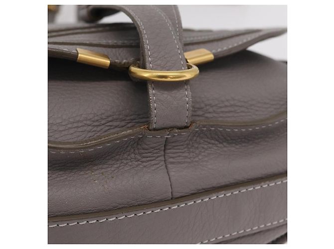 Chloé Borsa a tracolla Chloe Mercy in pelle grigia e oro autentica am12742V Marrone D'oro - vista 9
