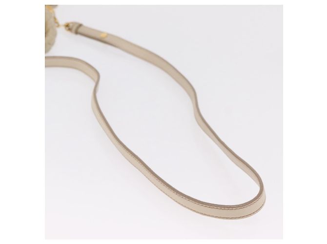 Borsa a mano Miu Miu Matelassé in pelle 2way Beige Gold Auth 167655A D'oro - vista 10