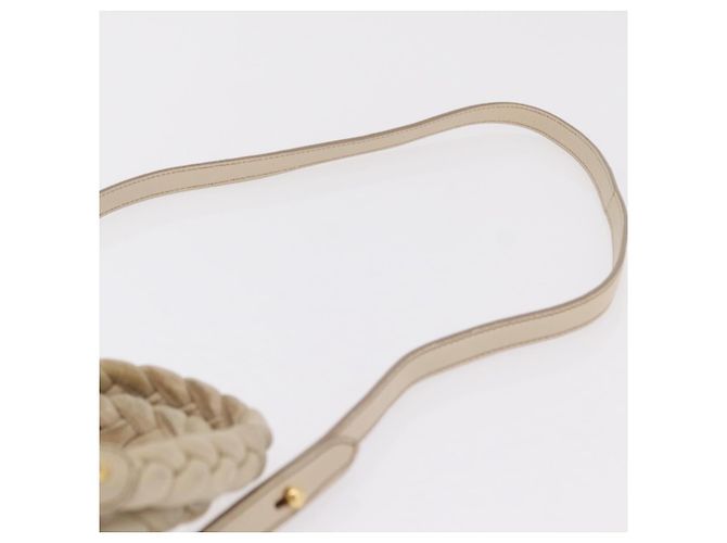 Borsa a mano Miu Miu Matelassé in pelle 2way Beige Gold Auth 167655A D'oro - vista 16