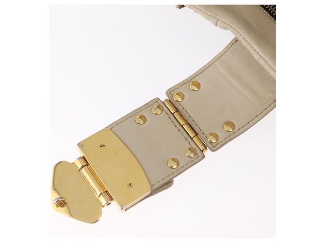 Borsa a mano Miu Miu Matelassé in pelle 2way Beige Gold Auth 167655A D'oro - vista 26