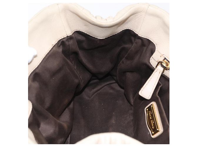 Borsa a mano Miu Miu Matelassé in pelle 2way Beige Gold Auth 167655A D'oro - vista 30
