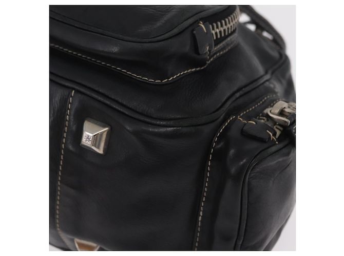 PRADA Handtasche Leder Schwarz Silber Auth 207680 - Ansicht 16