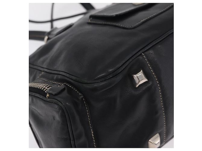 PRADA Handtasche Leder Schwarz Silber Auth 207680 - Ansicht 17