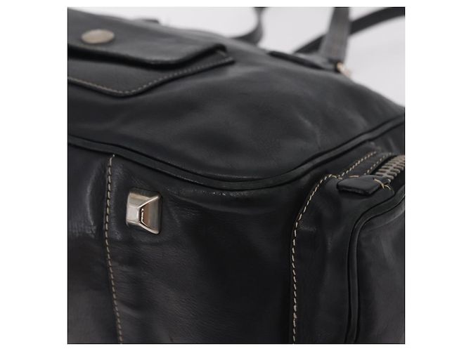 PRADA Handtasche Leder Schwarz Silber Auth 207680 - Ansicht 18