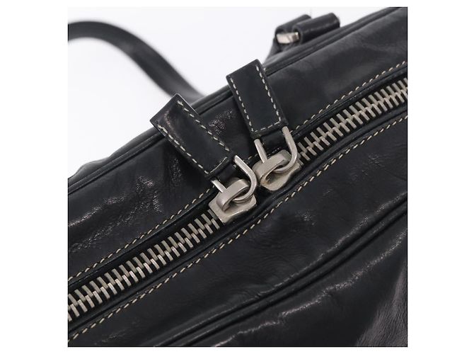 PRADA Handtasche Leder Schwarz Silber Auth 207680 - Ansicht 20