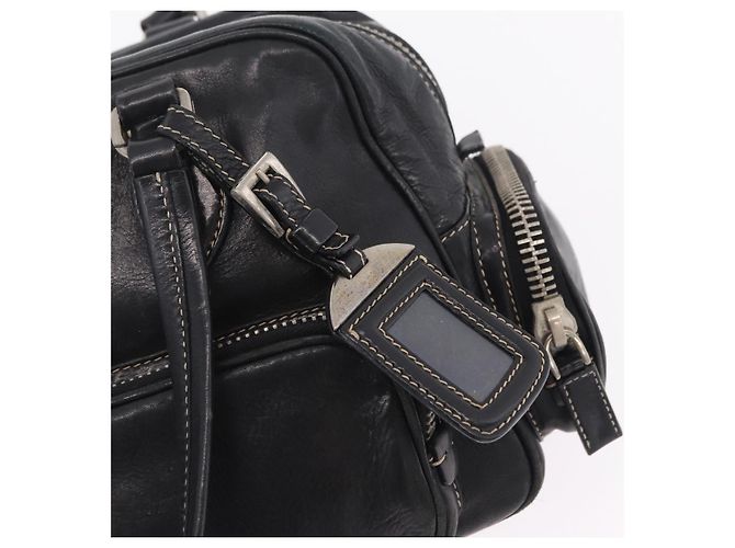 PRADA Handtasche Leder Schwarz Silber Auth 207680 - Ansicht 21