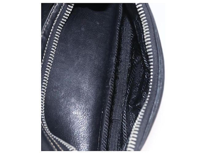 PRADA Handtasche Leder Schwarz Silber Auth 207680 - Ansicht 29