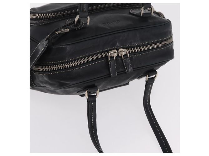 PRADA Handtasche Leder Schwarz Silber Auth 207680 - Ansicht 6