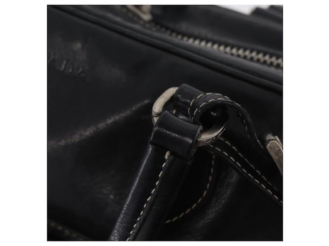 PRADA Handtasche Leder Schwarz Silber Auth 207680 - Ansicht 8
