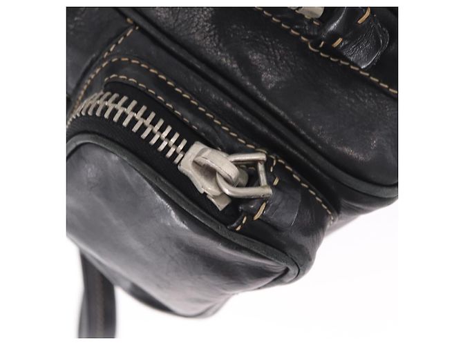 PRADA Handtasche Leder Schwarz Silber Auth 207680 - Ansicht 9