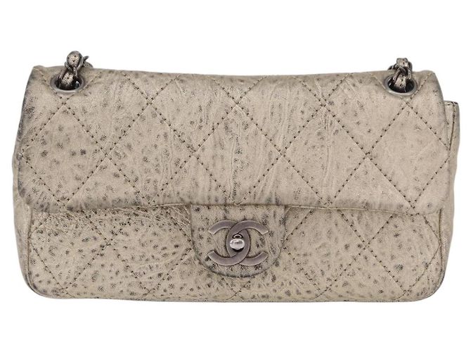 CHANEL Chain Le Marais Schultertasche Leder Gold Silber CC Auth 207655SAV Golden - Ansicht 13