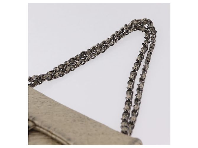 CHANEL Chain Le Marais Schultertasche Leder Gold Silber CC Auth 207655SAV Golden - Ansicht 14