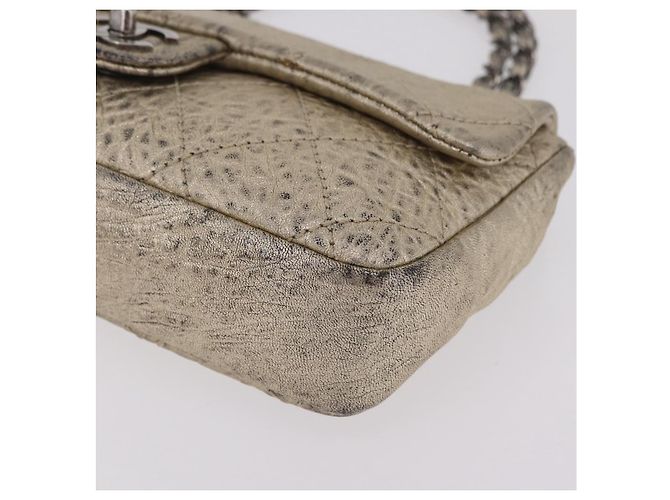 CHANEL Chain Le Marais Schultertasche Leder Gold Silber CC Auth 207655SAV Golden - Ansicht 15