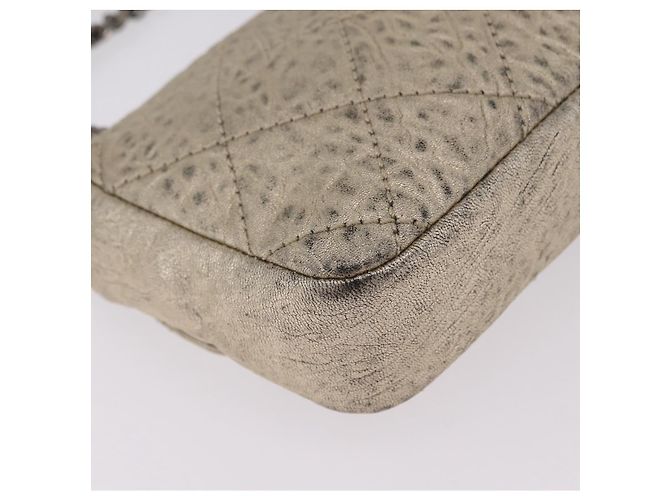 CHANEL Chain Le Marais Schultertasche Leder Gold Silber CC Auth 207655SAV Golden - Ansicht 16