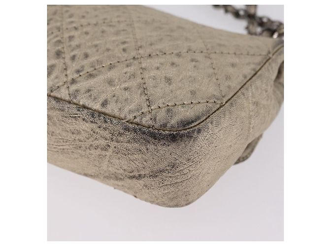 CHANEL Chain Le Marais Schultertasche Leder Gold Silber CC Auth 207655SAV Golden - Ansicht 17