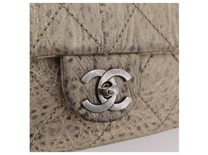 CHANEL Chain Le Marais Schultertasche Leder Gold Silber CC Auth 207655SAV Golden - Ansicht 18