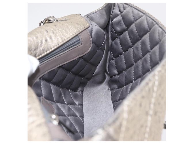 CHANEL Chain Le Marais Schultertasche Leder Gold Silber CC Auth 207655SAV Golden - Ansicht 24