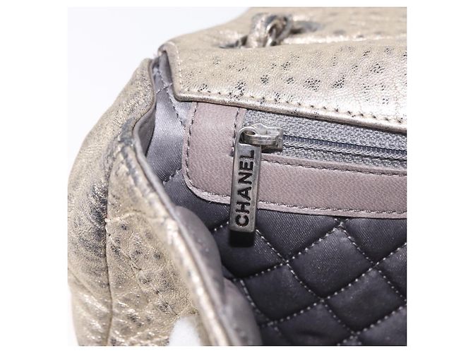 CHANEL Chain Le Marais Schultertasche Leder Gold Silber CC Auth 207655SAV Golden - Ansicht 26