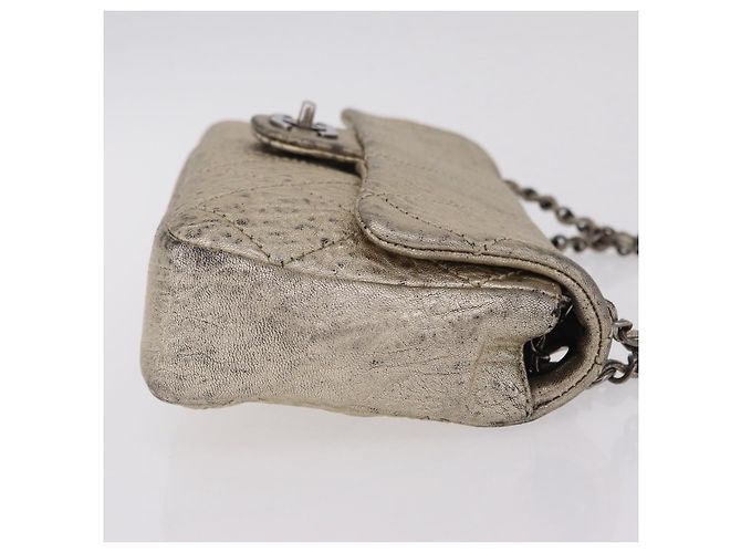 CHANEL Chain Le Marais Schultertasche Leder Gold Silber CC Auth 207655SAV Golden - Ansicht 3