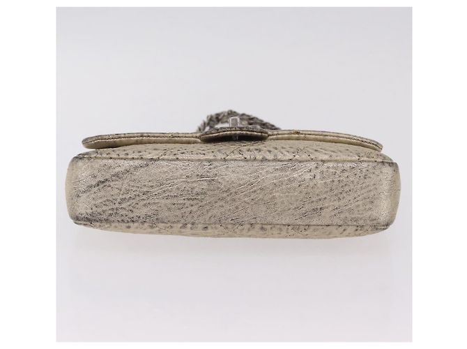 CHANEL Chain Le Marais Schultertasche Leder Gold Silber CC Auth 207655SAV Golden - Ansicht 5