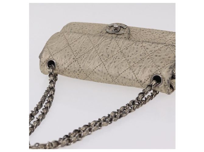 CHANEL Chain Le Marais Schultertasche Leder Gold Silber CC Auth 207655SAV Golden - Ansicht 6