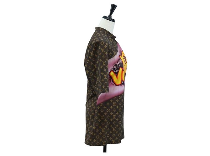 LOUIS VUITTON T-shirt a maniche corte Monogram Nylon L LV Auth 204955M Monogramma - vista 4