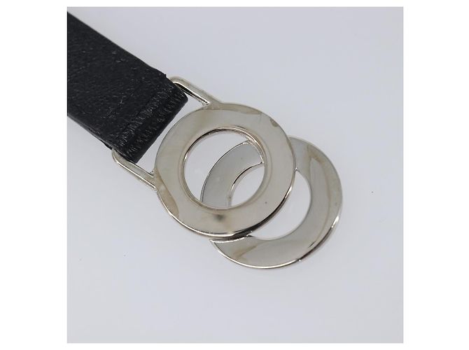 Bulgari BVLGARI Strap Leather Black Silver Auth 204283A Nero Argento - vista 11