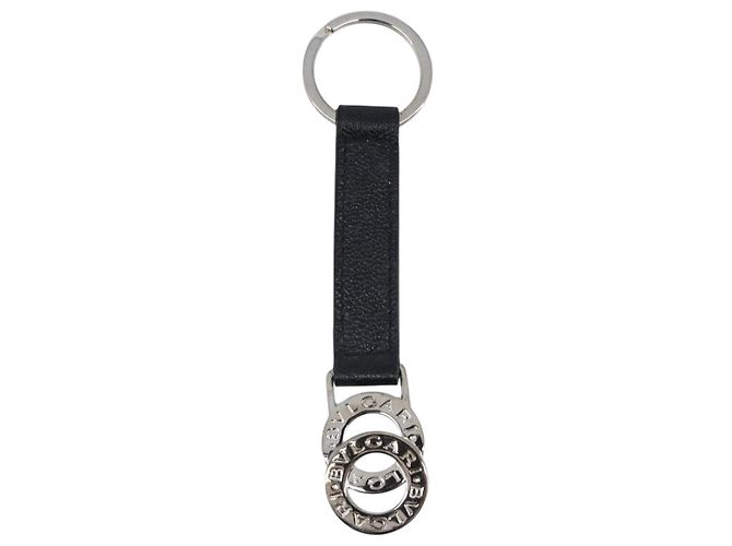 Bulgari BVLGARI Strap Leather Black Silver Auth 204283A Nero Argento - vista 13