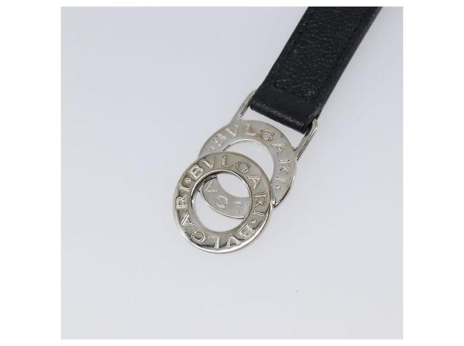 Bulgari BVLGARI Strap Leather Black Silver Auth 204283A Nero Argento - vista 6