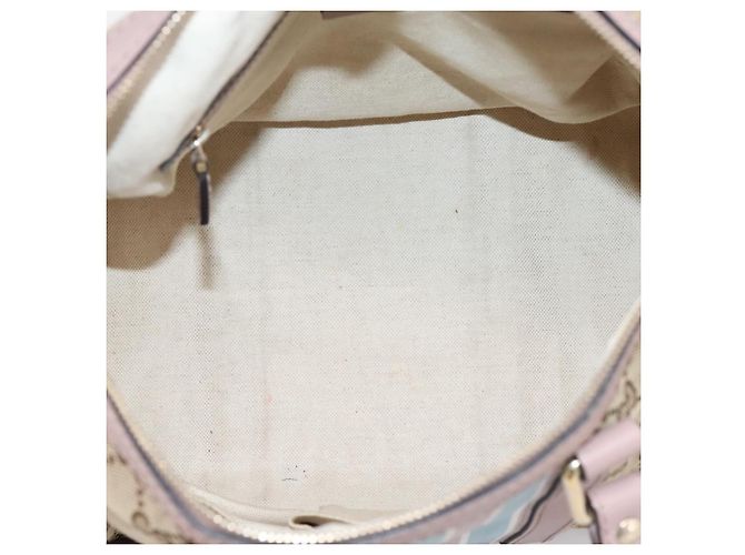 Borsa Boston GUCCI GG Canvas Sherry Line 2vie Beige Tono Oro 247205 Auth LN056A - vista 11