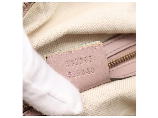 Borsa Boston GUCCI GG Canvas Sherry Line 2vie Beige Tono Oro 247205 Auth LN056A - vista 12