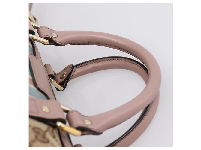 Borsa Boston GUCCI GG Canvas Sherry Line 2vie Beige Tono Oro 247205 Auth LN056A - vista 14