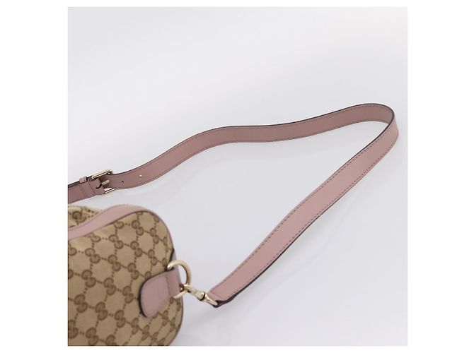 Borsa Boston GUCCI GG Canvas Sherry Line 2vie Beige Tono Oro 247205 Auth LN056A - vista 15