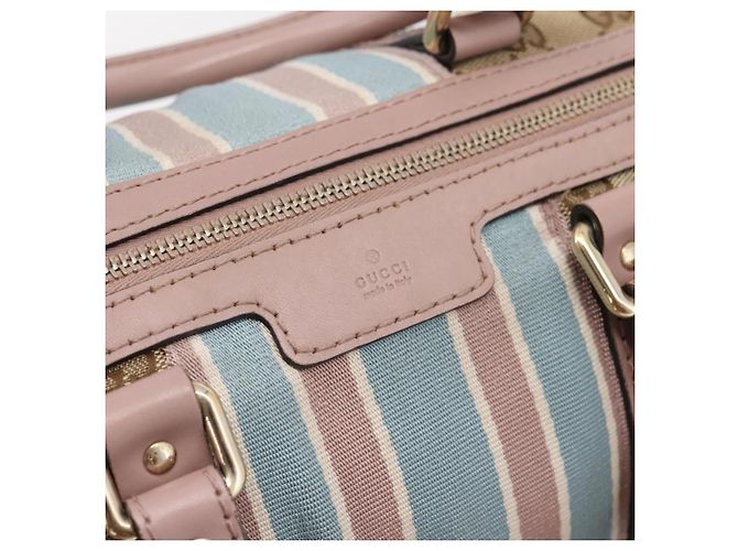 Borsa Boston GUCCI GG Canvas Sherry Line 2vie Beige Tono Oro 247205 Auth LN056A - vista 20