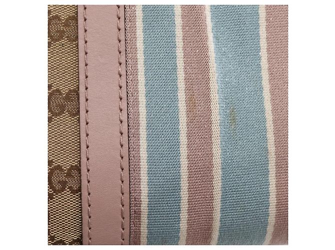 Borsa Boston GUCCI GG Canvas Sherry Line 2vie Beige Tono Oro 247205 Auth LN056A - vista 9