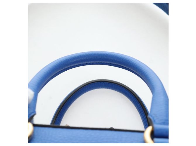 Bolso de mano GUCCI de cuero 2way Azul Oro Auth LN209SAM - vista 14