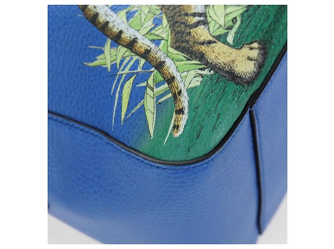 Bolso de mano GUCCI de cuero 2way Azul Oro Auth LN209SAM - vista 16