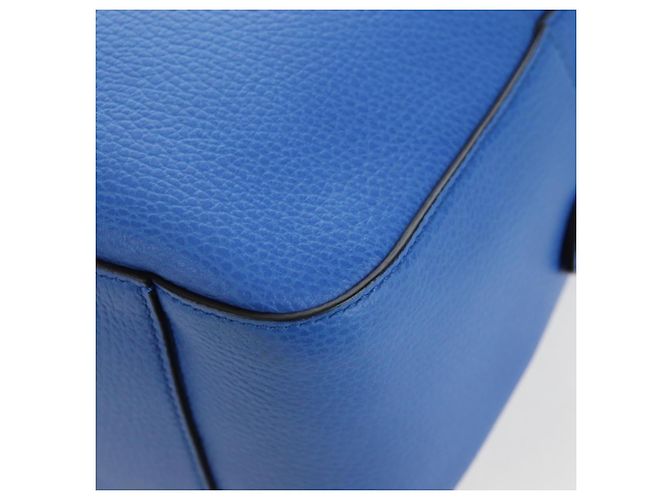 Bolso de mano GUCCI de cuero 2way Azul Oro Auth LN209SAM - vista 19