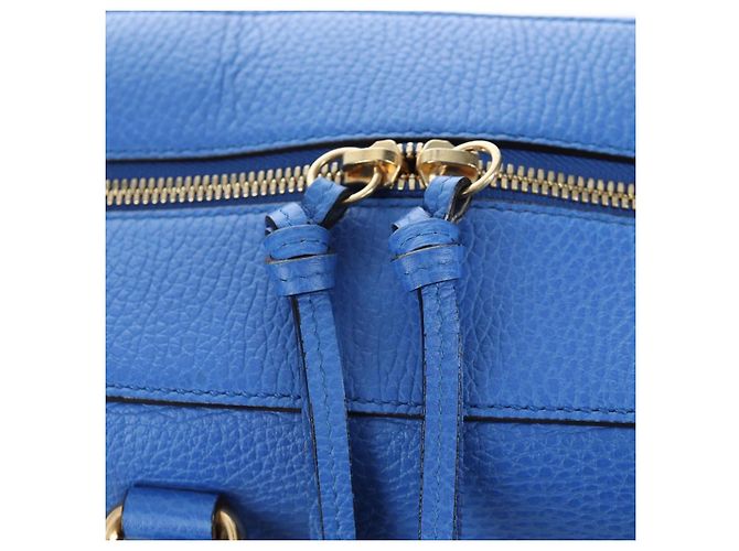 Bolso de mano GUCCI de cuero 2way Azul Oro Auth LN209SAM - vista 24