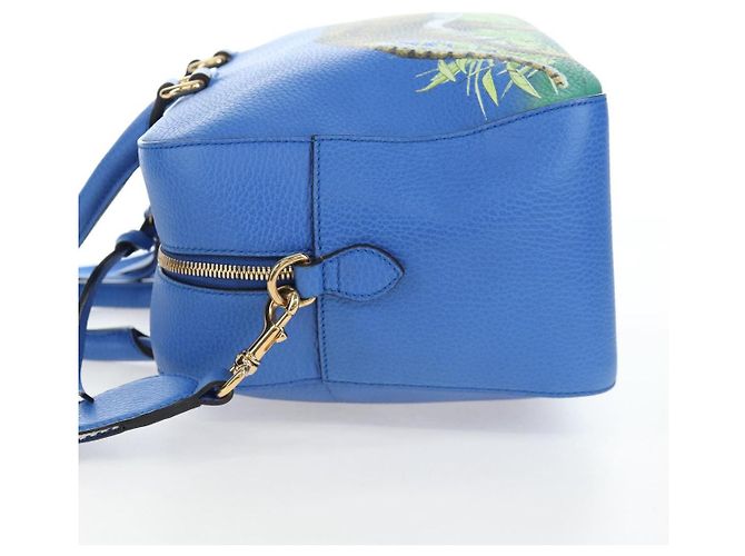 Bolso de mano GUCCI de cuero 2way Azul Oro Auth LN209SAM - vista 3