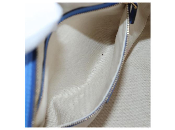 Bolso de mano GUCCI de cuero 2way Azul Oro Auth LN209SAM - vista 31
