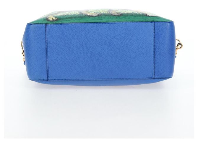 Bolso de mano GUCCI de cuero 2way Azul Oro Auth LN209SAM - vista 5