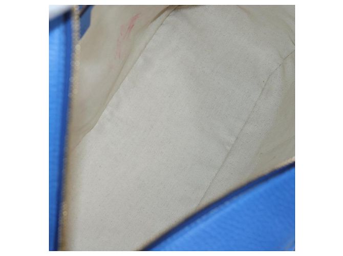 Bolso de mano GUCCI de cuero 2way Azul Oro Auth LN209SAM - vista 9
